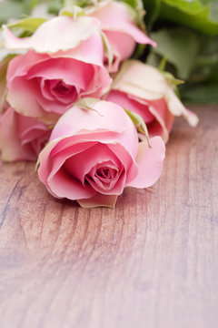 romantic bouquet of pink roses