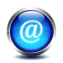 blu glass button - e-mail