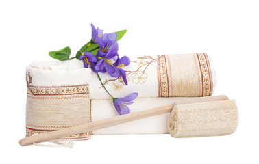 towels and bast whisp for bath