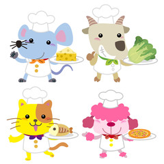 cute cartoon animal cook collection