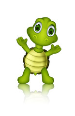 happy green turtle cartoon