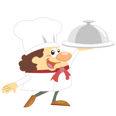 cartoon cook with white background