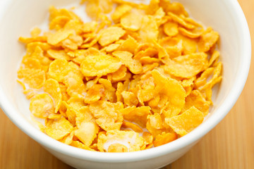 Corn flake in bowl