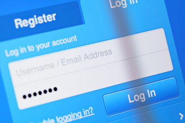 Obraz premium User login account on screen