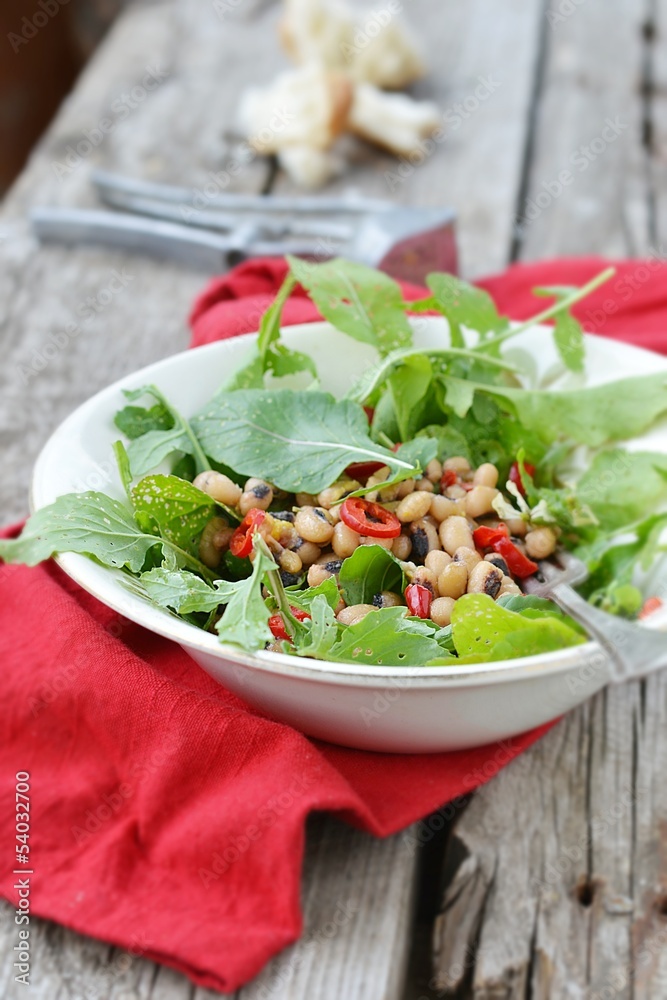 Canvas Prints beans and ruccola salad