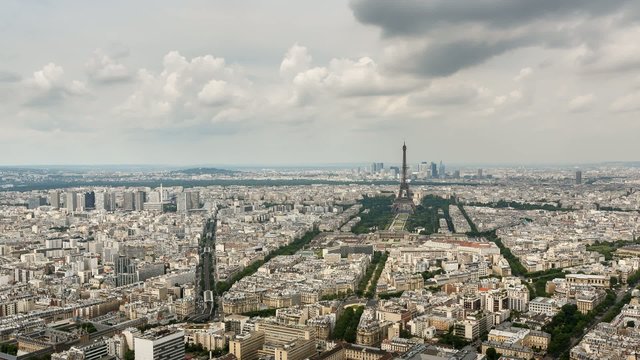 Aerial View on Eiffel Tower and Champ de Mars, Paris, France