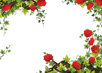 The rose frame - border - template
