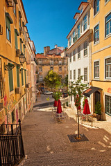 Obraz premium Nice houses in the old town of Lisbon, Portugal