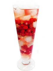 fruit cocktail smoothie with wild strawberry
