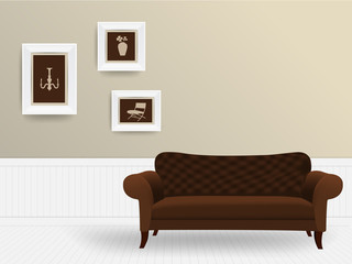 Living room interior concept, Vector illustration