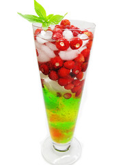 fruit cocktail smoothie with wild strawberry