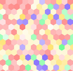 Fototapeta na wymiar Colorful pink hexagon seamless pattern, vector