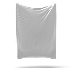 White banner with folds.