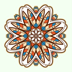 Ornamental round lace. Aztec.