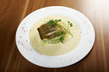 Fried fish fillet with