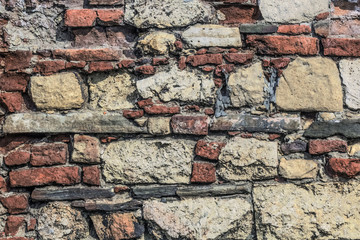 Antique Brick And Stone Built Wall