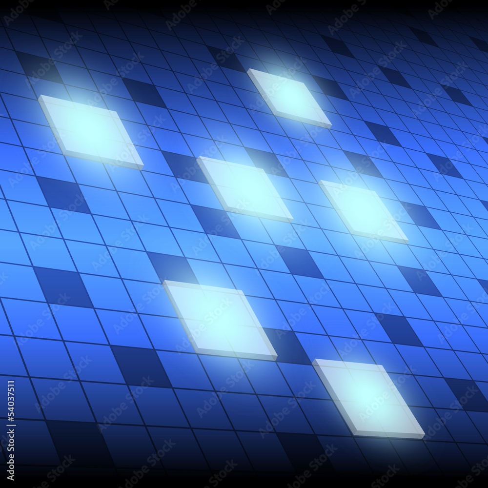 Wall mural hi-tech square button