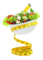 Balanced diet with salad