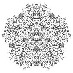 Vintage antique ornament background. Black and white colors.