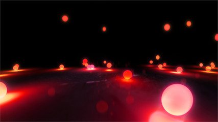 magenta Bouncing light balls closeup