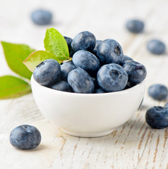 Blueberries on a wooden table