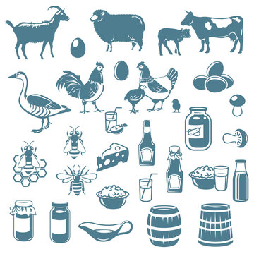icons of animals and food