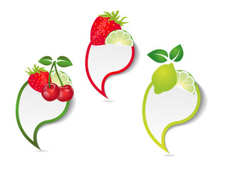 Best summer sale sticker or label set with fruit.