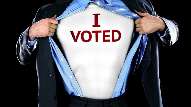 I Voted shirt on heroic voter
