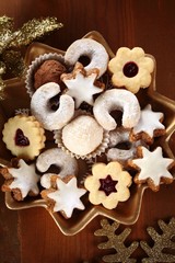 Obraz na płótnie Canvas Close-up of various Christmas cookies.