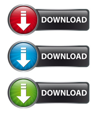 Download Button  Set - rot blau grün