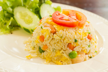 Fried rice mixed with shrimp