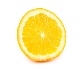 face of orange cut isolated on a white background