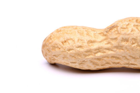 Peanut isolated on a white background close up