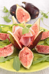 appetizer, fig salad with proscuitto ham