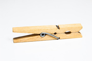 Clothes peg isolated on white background