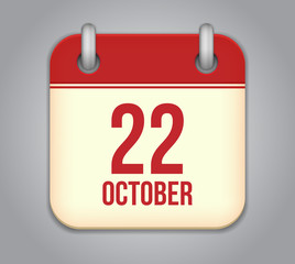 Vector October calendar app icon