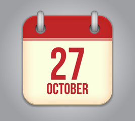 Vector October calendar app icon