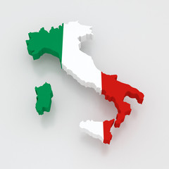 Fototapeta premium Three-dimensional map of Italy.