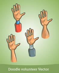 Obraz premium Doodle volunteer arm set