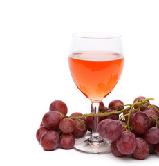 glass of wine and grapes