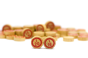 The year 2016 in wooden bingo tiles