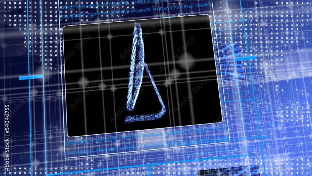 Poster Futuristic animation showing screens and computer motherboard
