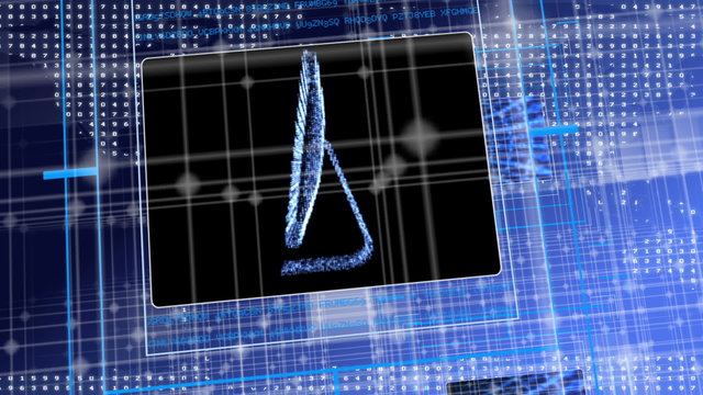 Futuristic animation showing screens and computer motherboard