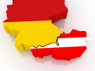 Obraz premium Map of Germany and Austria.