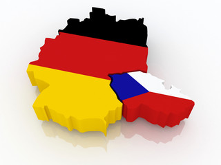 Fototapeta premium Map of Germany and the Czech Republic.