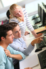 Group of students in computers room