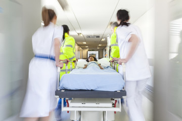 Motion Blur Stretcher Gurney Child Patient Hospital Emergency