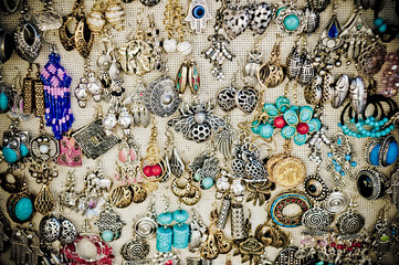 earrings in a market