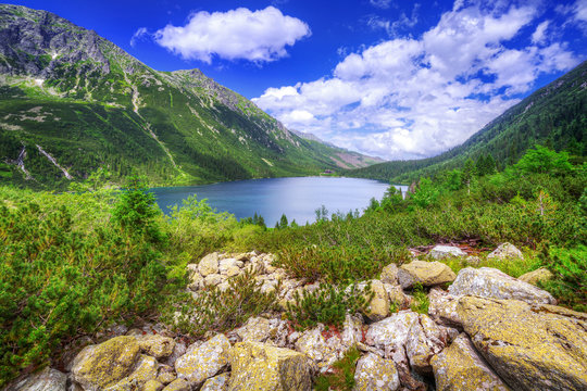 Fototapeta Eye of the Sea lake in Tatra mountains, Poland