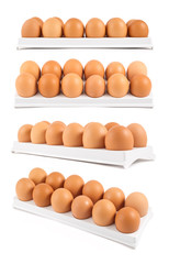 Dozen of eggs in a case isolated
